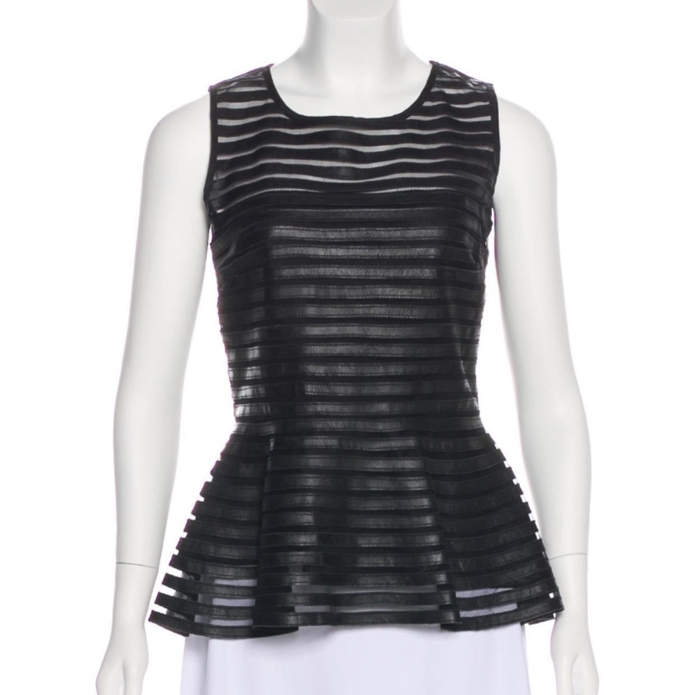 Parker. Leather striped top